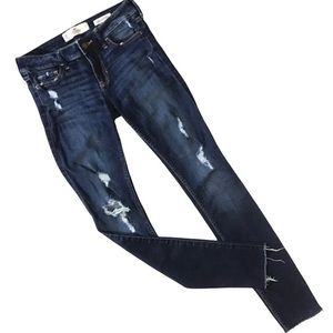 Hollister Low Rise Super Skinny Jeans Size 1R 25x30 Distressed Ripped Frayed